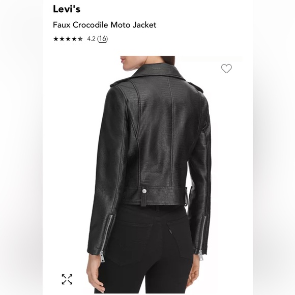 NWT Levi's Croc Vegan faux Leather Asymmetrical Moto Zip motorcycle biker Jacket - Picture 2 of 16